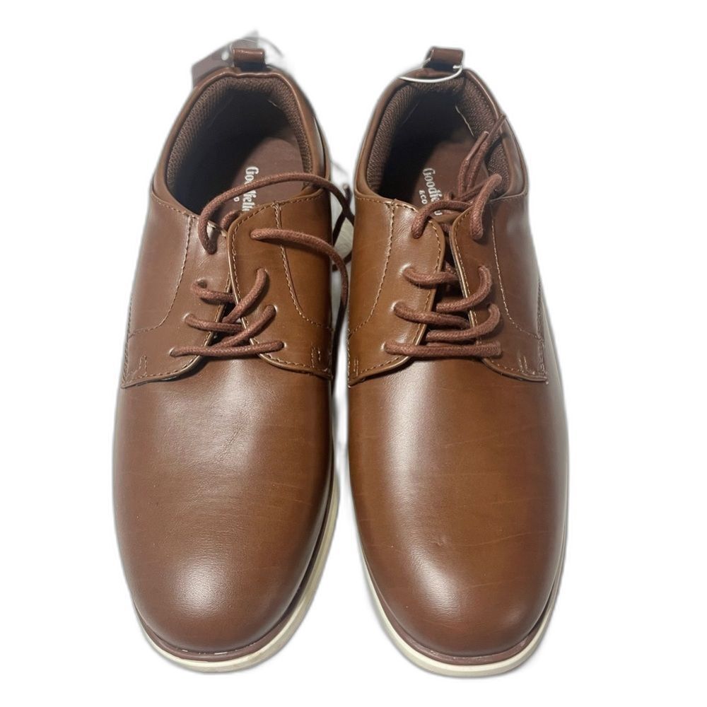 Goodfellow Brown Faux Leather Lace Up Men's Business Professional Shoes 8 NWT